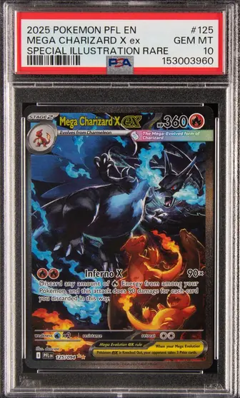 PSA 10 Phantasmal Flames Mega Charizard X ex, cert 153003960